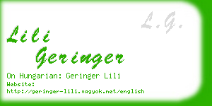 lili geringer business card